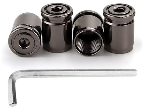 Ventilkappen Set, 4 Stück Ventildeckel, Diebstahlschutz Auto-Reifen Schrader-Ventil Ventilabdeckung mit Schraubenschlüssel für Autos, Fahrräder, LKWs, Motorräder