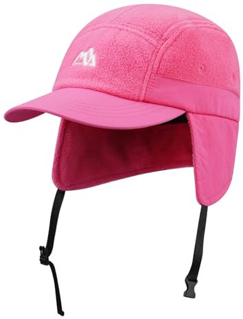 CLAPE 5 Panel Baseball Cap with Ear Flaps Unisex Winter Basecap Herren Damen Fliegermütze mit Ohrenschutz Verstellbar Warme Wollcap