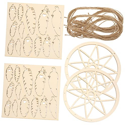 VINTORKY 2stücke Holztraumfänger DIY Zum Basteln Unvollendete Traumfänger-Ornamente Zum Aufhängen Für Schlafzimmer Und Wohnzimmer-Dekoration Zum Selbermachen Und Verschenken An Freunde Und