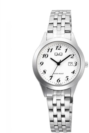 Q&Q WATCHES Q&Q Analog Damen-Armbanduhr Q&Q C27A-001PY Weiß/Silber, Silber., Chronograph, Digital