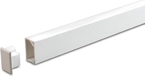 16mm x 16mm PVC White Electrical Cable Cover Mini Trunking Conduit Wire Tidy Self Adhesive + Bends (1 x 16mm x 16mm End Cap Only)