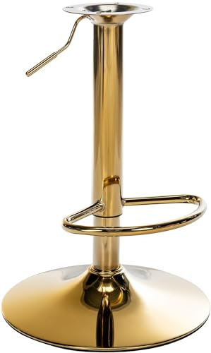 CLP Barhocker-Gestell I Höhenverstellbare Barstuhl-Säule I 8 X 8 cm Lochabstand, Farbe:Gold