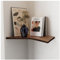 EWART WOODS Eckregal aus Eichenholz, schwimmende Wandpflanzenregale, Inneneinheit für kleine Räume, Schlafzimmer-Bücherregal, Wandmontage, Walnuss-Leiste (Walnuss)