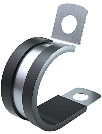 1/2 Inch Cable Clamp - 26 Pack Stainless Steel Wire Clamp, P Clips for Electric Wires Holders - Metal Hose Clamps for Automotive, Pipe, Line (1/2(14MM))