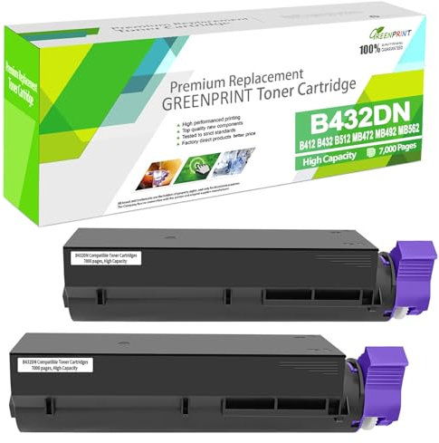 2 Packungen 45807106 Kompatible Tonerkartuschen B412 B432 B512 MB472 MB492 MB562 Schwarz 7000 Seiten Hohe Kapazität für OKI Okidata Drucker B412DN B432DN B512DN MB472W MB472DNW MB492DN MB562W MB562DNW