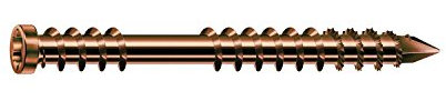 Spax Lot de 400 vis pour terrasse en bois 5 x 60 TX25 avec pointe coupée, tête cylindrique et lame dentelée, acier inoxydable antique