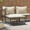 Xichuzi Gartenhocker mit Beige Kissen Poly Rattan, Hocker Outdoor, Gartenmöbel, Sitzhocker, Beistelltisch Outdoor, Blumenhocker, Pflanzen Hocker