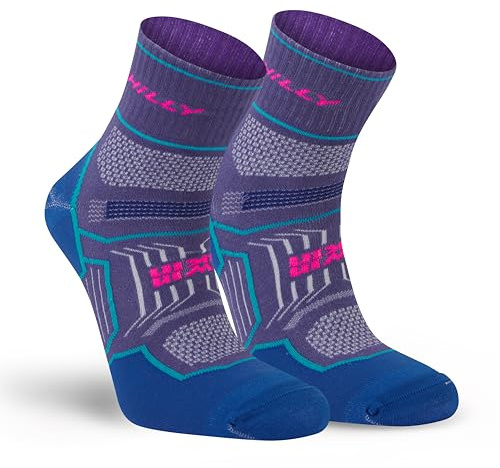 Hilly, Twin Skin, Anti Blister - Anklet - Med Cushioning, Grape/Blue, S