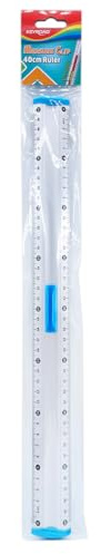 Keyroad Aluminiumlineal mit Bleistift Halter, Bruchfest Lineal 40cm, Blister, Farbmix, Schulsachen / 1 Stück