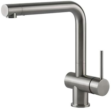 Miscelatore Rubinetto Monocomando con Doccetta Estraibile Mono Getto Canna Girevole Acciaio Spazzolato Gessi