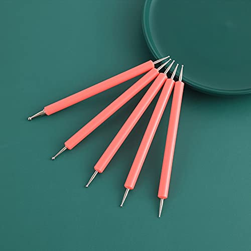 Lot de 5 stylets à bille à double extrémité pour mandala, peinture sur roche, gaufrage, poterie, argile, nail art