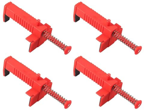 4pcs 3.5-4.7 Inch Brick Line Clips Line Runners，Brick Liners Runner Wire Drawer Brick Line Runner Bricklaying Trowel Tool Fixer Clamps，for Building Construction Brickwork Wire Puller, Red