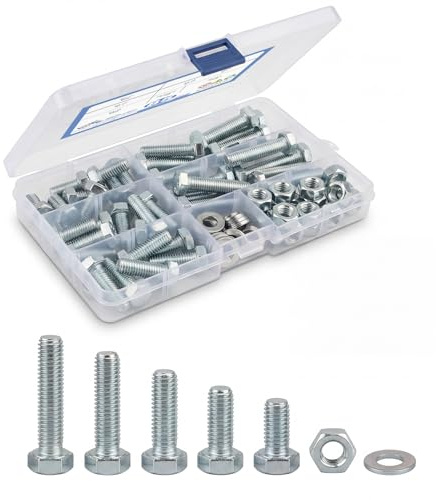 85 Stück M8 Schrauben Set, Sechskantschrauben mit Muttern Set
