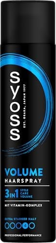Syoss Haarspray Volume Haltegrad 4 (400 ml), Styling-Spray | Styling Spray mit 48h Halt für extra starken Halt, mit Anti-Platt-Effekt, für Volumen und Stärke direkt vom Ansatz an