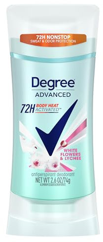 Degree Advanced Anti-Transpirant Deodorant 72 Stunden Schweiß- und Geruchsschutz, weiße Blumen und Litschi, Anti-Transpirant, Deodorant für Damen, mit MotionSense-Technologie, 75 ml