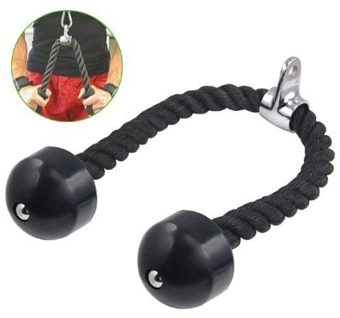 Accessotech Heavy Duty Black Tricep Rope Attachment Bodybuilding Plastic End Lat Cord Gym
