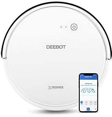 ECOVACS DEEBOT 600 – Aspirateur robot nettoyeur – Pour sols durs et tapis – Aspirateur sans fil programmable via smartphone et compatible avec Amazon Alexa