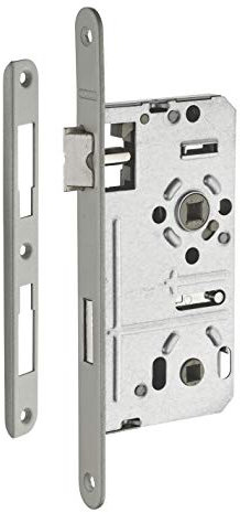 THIRARD - Serrure encastrable à condamnation pour salle de bain et toilette, droite, axe 55mm, bouts ronds, 1 clé