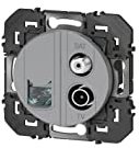 Legrand 600458 Prise TV-SAT + RJ45 catégorie6 STP compacte dooxie finition alu