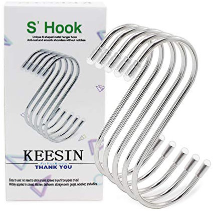 KEESIN S Haken,15 Stück Haken Edelstahl Haken Zum Einhängen Metallhaken für Badezimmer, Schlafzimmer, Büro, Küche, Geschäft(Mittel)