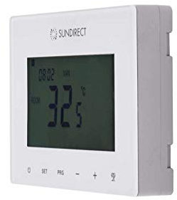 Sundirect PE380 Plus Chauffage infrarouge 30 x 120 cm 380 W + Thermostat Smart1.0 à piles Montage mural ou au plafond possible