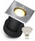 lambado® LED Bodeneinbaustrahler für Aussen IP67 - Wasserdicht & Befahrbar inkl. 3W 230V GU10 Strahler neutralweiss - Eckiger Bodenstrahler/Bodenleuchte aus Edelstahl für Terrasse & Garten