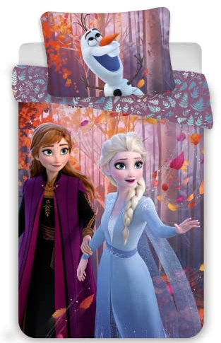 Jerry Fabrics Disney Die Eiskönigin 2 Bettwäsche, Bettbezug 140 x 200 cm und Kissenbezug 70 x 90 cm, 100% Baumwolle