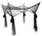 LOVIVER 4 Eckpfosten Bett Baldachin Moskitonetz Volant Abdecktuch Einzel, Schwarz, 210x190x24cm