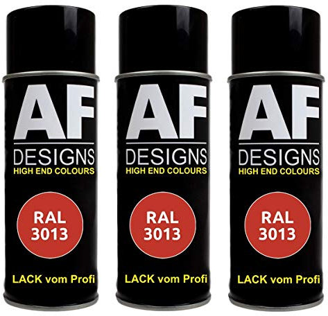 Alex Flittner Designs 3x RAL Lackspray Autolack Buntlack Spraydose RAL3013 TOMATENROT matt