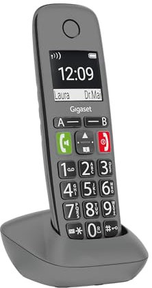 Gigaset E294HX - Additional Handset - DECT Telephone - Elderly Phone - Hearing Aid Compatibility, Titanium Grey [UK Version] [Without Base]