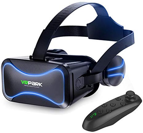 Moonship Occhiali 3D VR, Realtà Virtuale per PC Con Controller Bluetooth E Cuffie