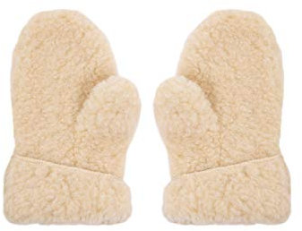 Karbaro Handschuhe aus Schafwolle ungefüttert (Weiß, L)