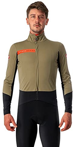 CASTELLI Men's BETA RoS Jacket, Olive Green/Black-Fiery Red, XXL