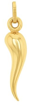 Amor Motivanhänger Damen Anhänger, 2,4 cm, Gold, italienisches Glückshorn, Kommt in Schmuck Geschenk Box, 2013624