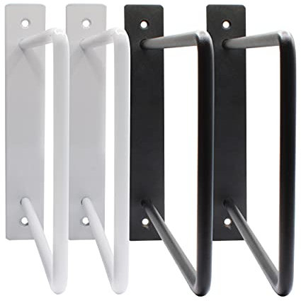 Natural Goods Berlin 2x Regalträger WEDDING | Regalhalterung Industrial Wandmontage Hairpin Legs Rundstahl Wandregal Schweberegal Küche Regalsystem Bücherregal Natural Goods Berlin (200mm, Schwarz)