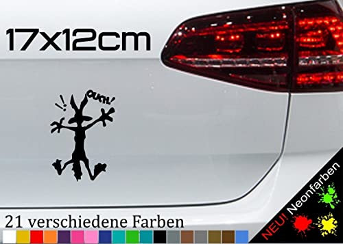 Autsch Koyote Aufkleber Ouch Cartoon Wand Comic Lustig Roadrunner Unfall 17x12cm in 21 Farben