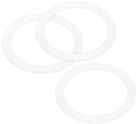 sourcing map Junta Sello Cafetera Fabricante Blanco Silicona Anillo Reemplazo 42x55x2,2mm para 2-Tazas Aluminio Cafetera, Paquete de 3