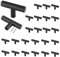 Cjueiom 25 Pack Matt Black Cupboard Knobs - 50mm Length T Bar Handles, Stainless Steel Drawer Pull Handles for Kitchen Cabinet, Wardrobe Door, Bedroom Closet