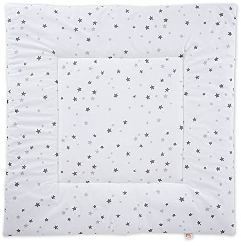 FabiMax Laufgittereinlage für Laufgitter 100x100 cm, graue Sterne auf weiß