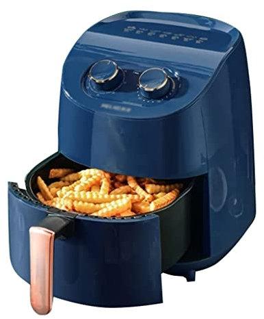 Fryers 4L Air Fryer Household Compact Smart Home Mechanical 2-Knob Multifunctional Oil-Free Electric Fryer Large Capacity French Fries Electromechanical Fryer Oil Free Oven (Color : Blue, Size : 25*