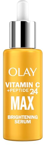 Olay Vitamin C Max Brightening Face Serum, Vitamin C Face Serum with Peptides, Brightening Face Serum for Radiance, Even Tone, Antioxidant Facial Serum for Glowing Skin, 1.3 Fl Oz