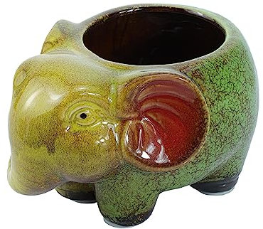 WAIT FLY Pot de fleurs en céramique en forme d'animal mignon - Éléphant