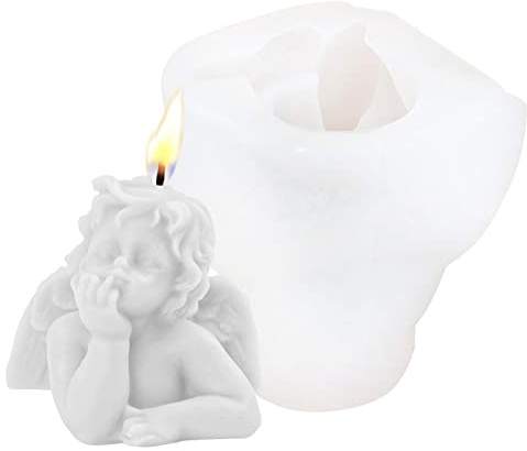 LOSOO UNGROL Moule à Candle Ange 3D | Moule en Silicone pour Savon, Argile, Gâteau, Décoration d'Intérieur