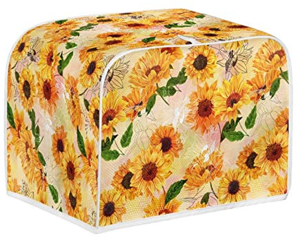 Kuiaobaty Sunflowers Toaster Cover 2 Slice,Yellow Flowers Premium Toaster Cover Kitchen Accessories,Appliance Dust and Fingerprint Proof