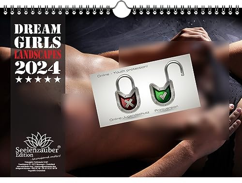 Sexy Dreamgirls Landscapes DIN A4 Kalender Querformat für 2024 Erotik - Seelenzauber