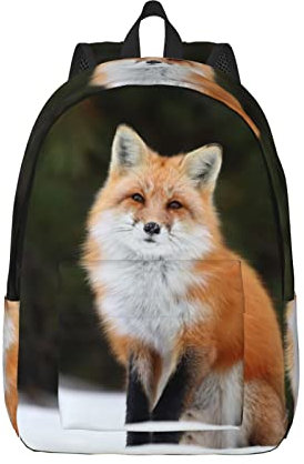 KIDINN Rucksack aus Segeltuch mit Hundemotiv, geeignet für Männer, Frauen und Jugendliche, Lustiger Fuchs, S