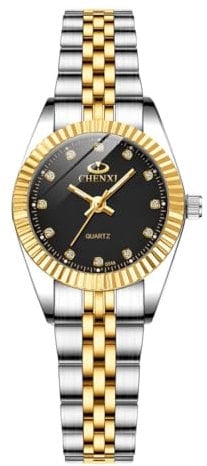 aswan watch Damen Analog Quarz Armbanduhr mit Edelstahlarmband, 3 Zeiger, 26 mm Gehäusegröße,Klein