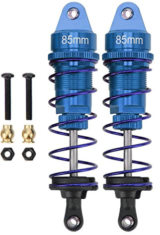 Tissting 2 Stück RC Stoßdämpfer, 85mm/3,3 Zoll Aluminium Legierung RC Car Feder Dämpfer Öl Druck Einstellbar Zusammengebaut RC Dämpfer Set für 1/10 RC Auto(Blau)