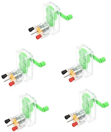 Toyvian 5St Handgenerator Mini-Spielzeug Kinderspielzeug Mini-Motor-Kit Puzzle-Spielzeug Spielzeuge Notstromgenerator DIY elektrischer Generator Handlich Dynamo Modell Kurbel Suite Plastik