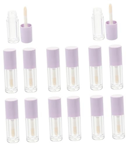 POPETPOP 14stücke Teiliges Transparentes Nachfüllset Lippenbalsam Lipgloss-röhren Mit Großem Pinsel Leichte Wiederverwendbare Kunststoff-behälter Für Diy Kosmetik Für Unterwegs Und Geschenk